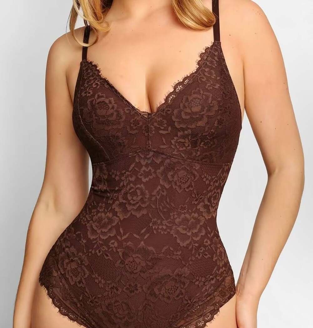 NWOT Popilush Lace Bodysuit Size XXL Brown